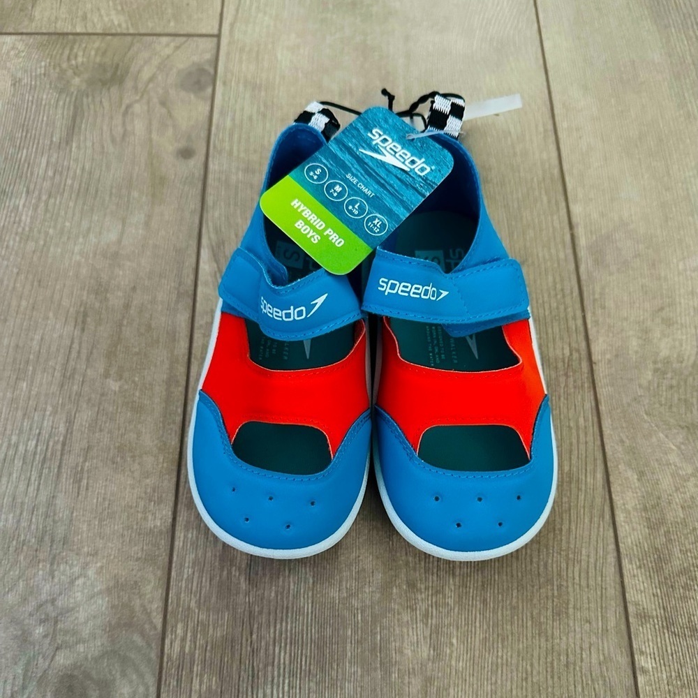 Speedo Toddler Hybrid Pro Kid's Water Swim Shoes- Aqua Blue small 5-6 new
